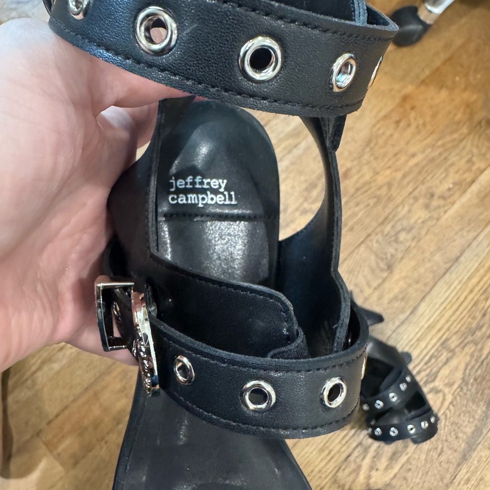 Jeffrey Campbell Black Studded Women's Sandals (NWOT) - Picture 6 of 9